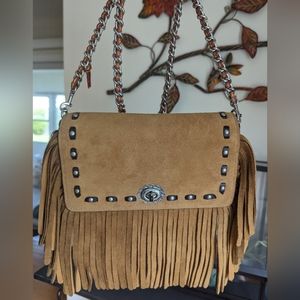 NWOT Coach Suede Fringe Dinky 1941 in Oak
